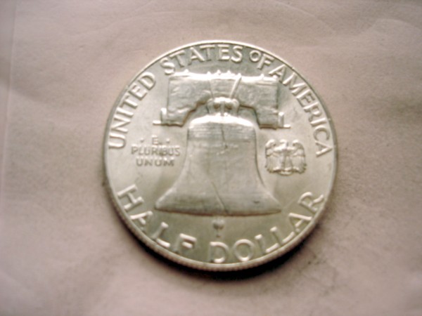 1958-P-Franklin-Half-Business-Strike-With-A-Type-2-Proof-Rev